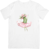 Thumbnail for Pickle Ballerina T-Shirt | Funny Watercolor Dancing Pickle Graphic Tee | Quirky Foodie Gift