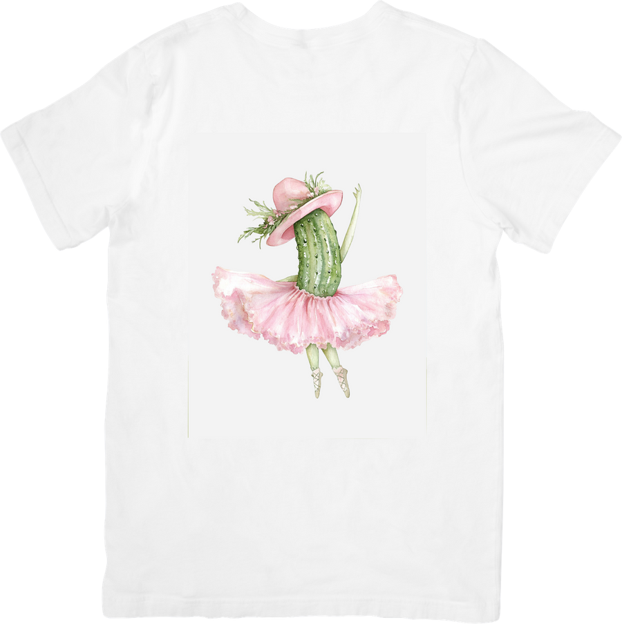 Pickle Ballerina T-Shirt | Funny Watercolor Dancing Pickle Graphic Tee | Quirky Foodie Gift
