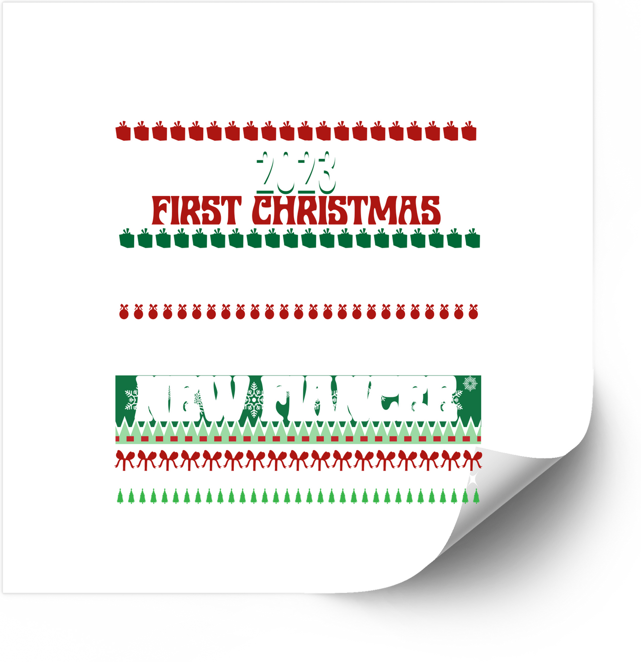 2023 First Christmas New Fiancee Sticker | Ugly Sweater Engagement Vinyl Decal | Couple Holiday Gift