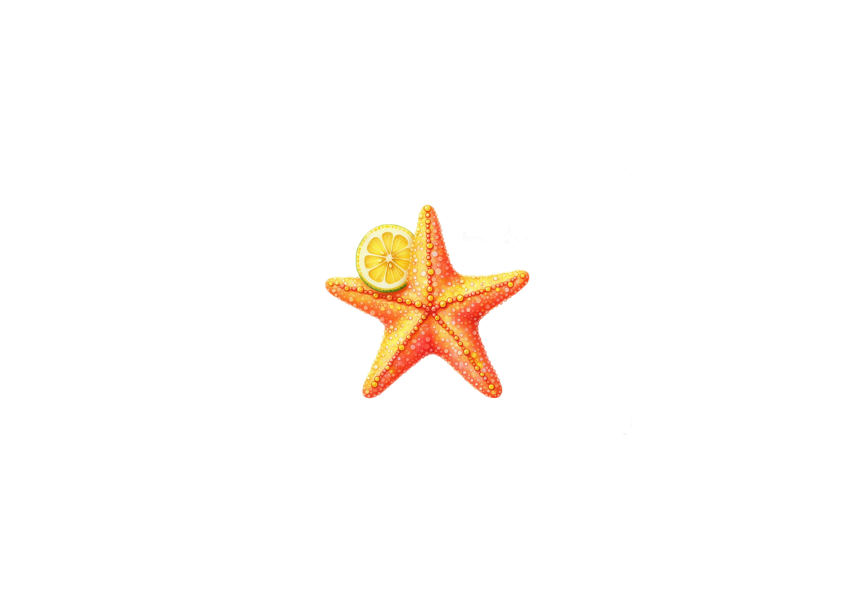 Starfish Lemon Throw Pillow | Watercolor Coastal Decorative Pillow | Beach House Gift