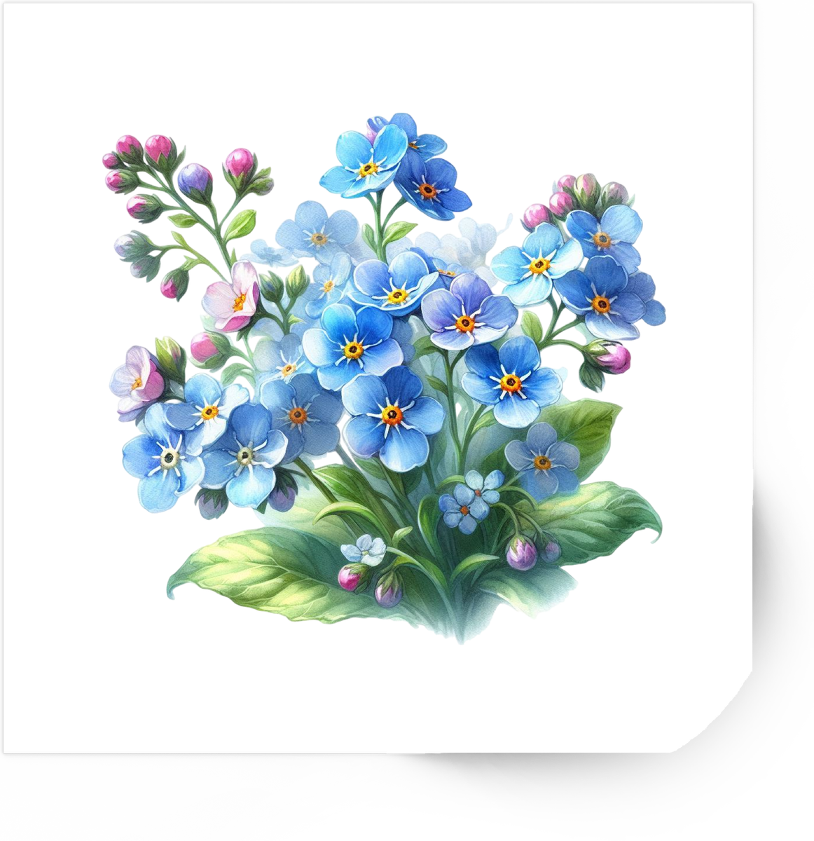 Forget-Me-Not Sticker | Watercolor Blue Flower Vinyl Decal | Botanical Floral Gift