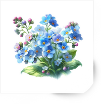 Thumbnail for Forget-Me-Not Sticker | Watercolor Blue Flower Vinyl Decal | Botanical Floral Gift