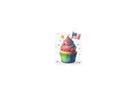 Thumbnail for Patriotic Cupcake Throw Pillow | 4th of July American Flag Decorative Pillow | Summer Gift