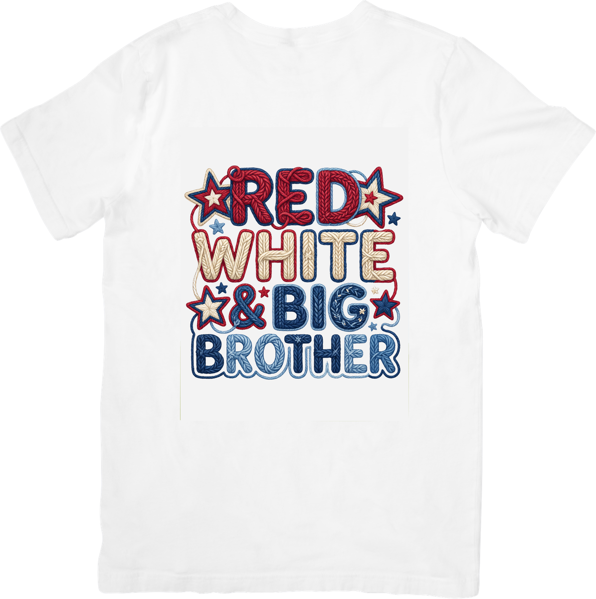 Red White & Big Brother T-Shirt | Patriotic 4th Of July Graphic Tee | Sibling Gift