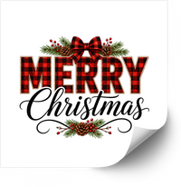 Thumbnail for Merry Christmas Plaid Sticker | Buffalo Check Holiday Vinyl Decal | Festive Xmas Gift