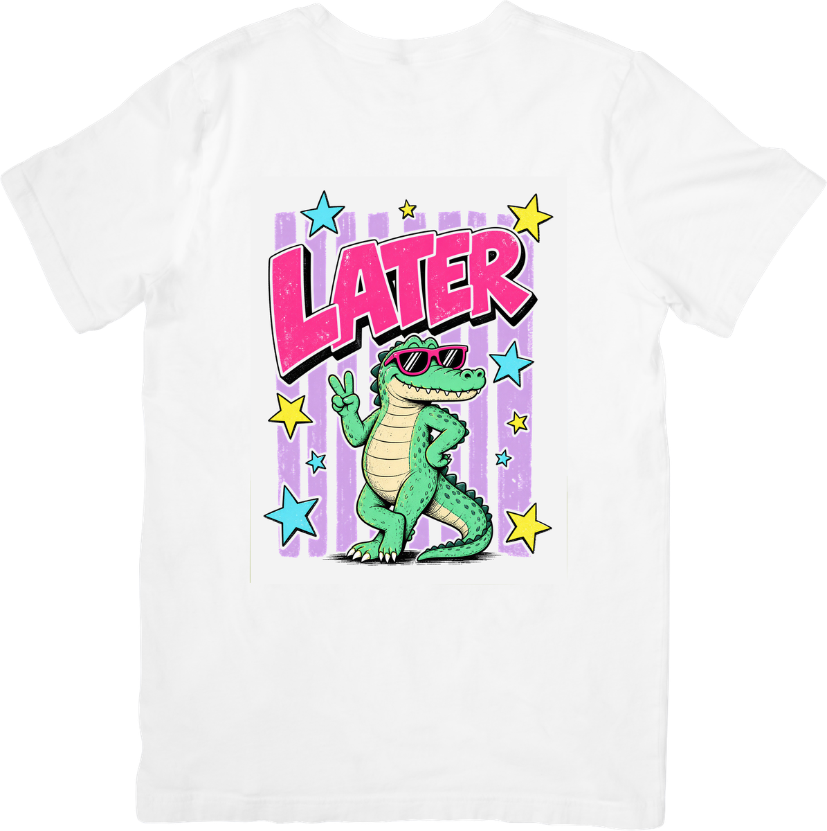 Later Alligator T-Shirt | Retro 80s Cartoon Crocodile Graphic Tee | Funny Kids Gift