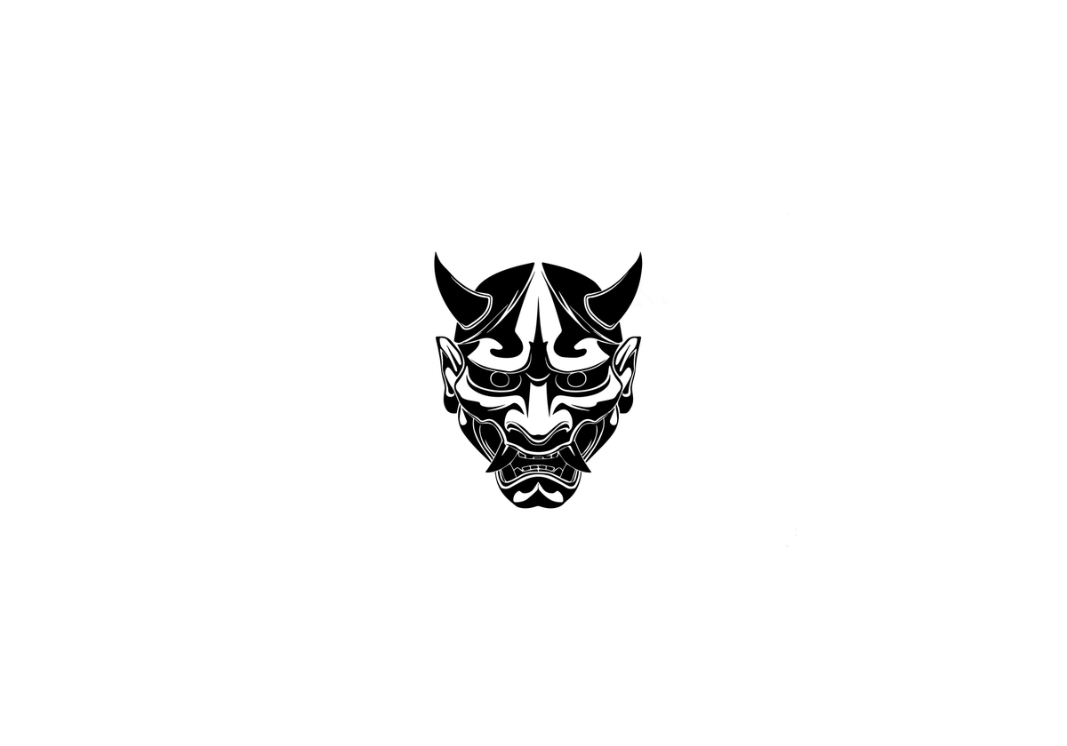 Hannya Oni Mask Throw Pillow | Japanese Demon Decorative Pillow | Samurai Decor Gift