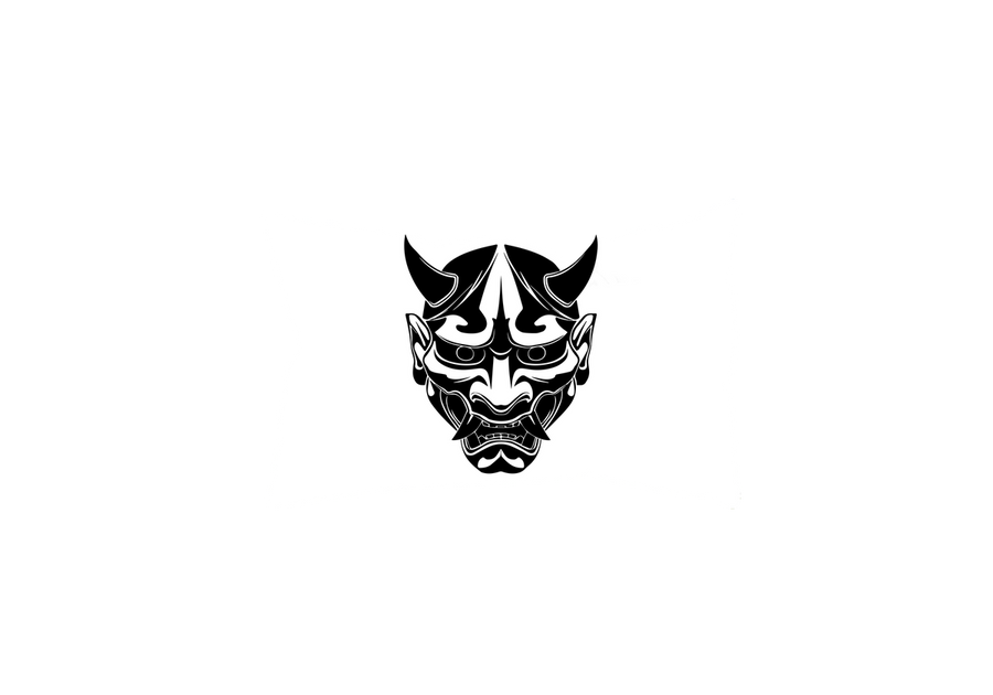 Hannya Oni Mask Throw Pillow | Japanese Demon Decorative Pillow | Samurai Decor Gift