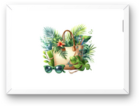 Thumbnail for Tropical Beach Bag Wall Art | Watercolor Summer Palm Print | Coastal Vacation Gift