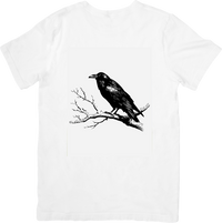 Thumbnail for Raven on Branch T-Shirt | Gothic Blackbird Graphic Tee | Dark Academia Bird Gift