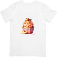 Thumbnail for Peach Cupcake T-Shirt | Watercolor Dessert Bakery Graphic Tee | Sweet Foodie Gift