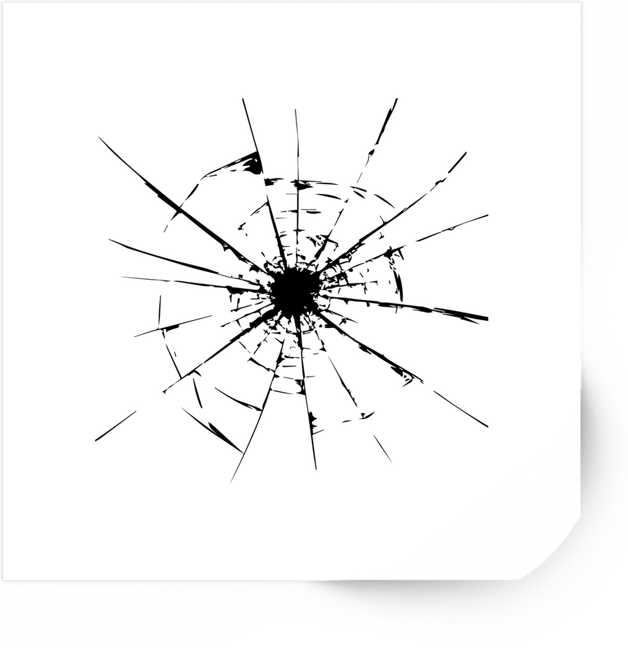 Cracked Glass Sticker | Shattered Broken Window Vinyl Decal | Funny Prank Gift