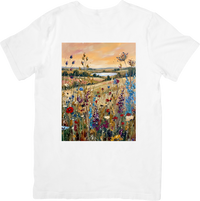 Thumbnail for Wildflower Meadow Sunset T-Shirt | Palette Knife Floral Landscape Graphic Tee | Nature Lover Gift
