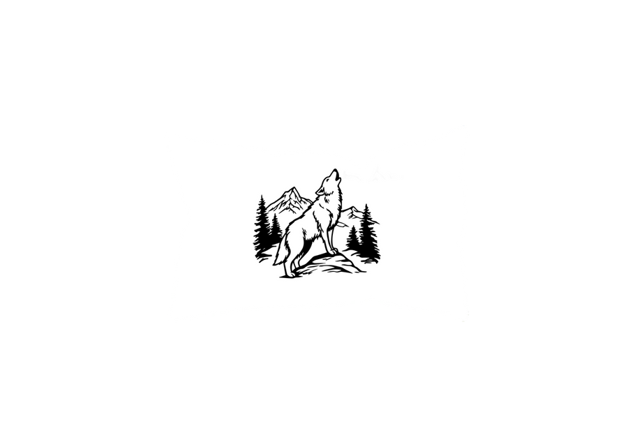 Howling Wolf Mountain Throw Pillow | Black And White Wilderness Decorative Pillow | Nature Lover Gift