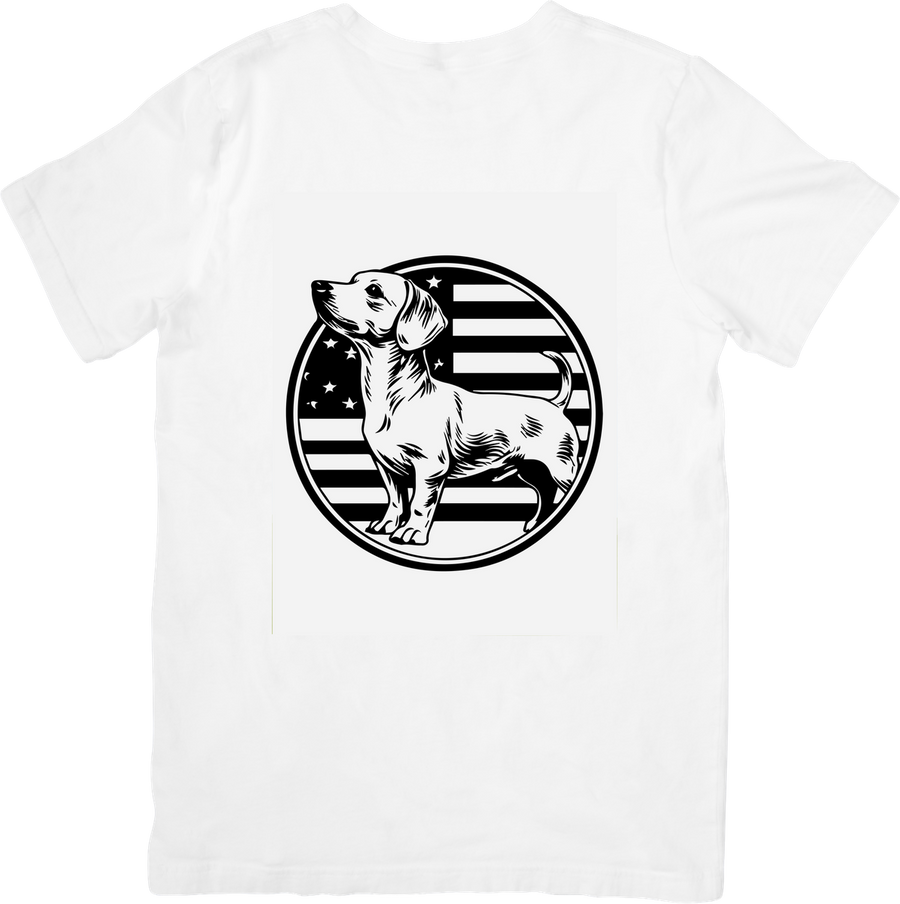 Dachshund American Flag T-Shirt | Patriotic Wiener Dog Graphic Tee | Dog Lover Gift
