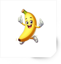 Thumbnail for Running Banana Sticker | Cute Cartoon Fruit Vinyl Decal | Funny Kids Gift