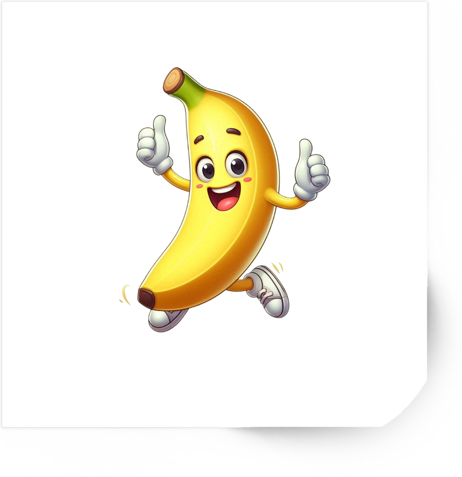 Running Banana Sticker | Cute Cartoon Fruit Vinyl Decal | Funny Kids Gift