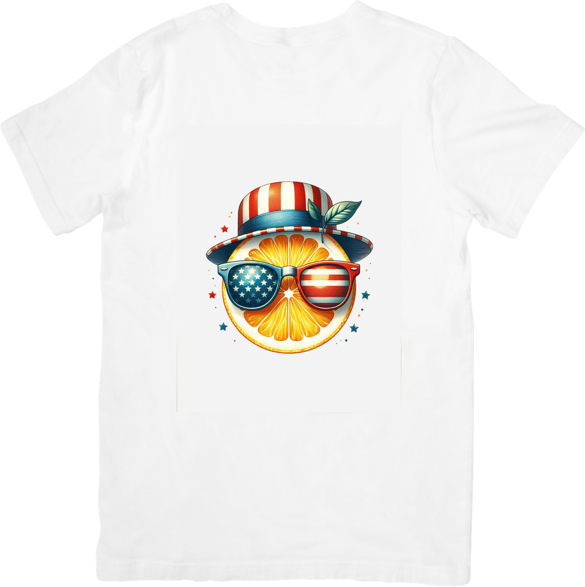 Patriotic Orange Slice T-Shirt | Funny American Flag Fruit Graphic Tee | 4th Of July Gift