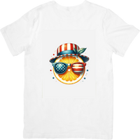 Thumbnail for Patriotic Orange Slice T-Shirt | Funny American Flag Fruit Graphic Tee | 4th Of July Gift