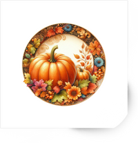 Thumbnail for Autumn Pumpkin Plate Sticker | Ornate Fall Harvest Vinyl Decal | Thanksgiving Decor Gift