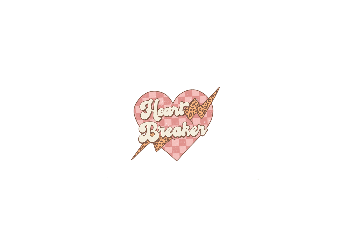 Heart Breaker Retro Throw Pillow | Checkered Leopard Lightning Decorative Pillow | Trendy Room Gift