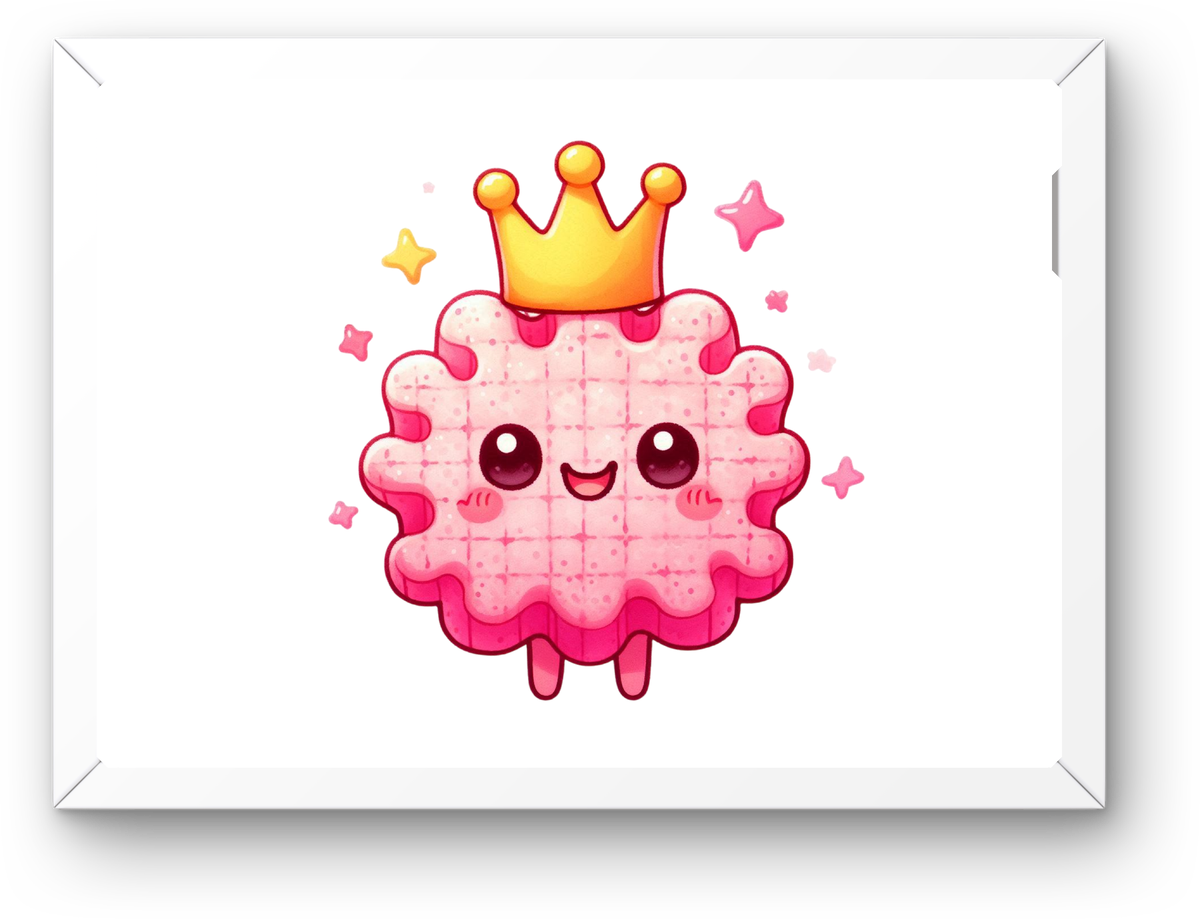Kawaii Cookie Queen Wall Art | Cute Pink Crown Dessert Print | Kids Room Gift