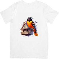Thumbnail for Baltimore Oriole Birdhouse T-Shirt | Colorful Songbird Graphic Tee | Bird Watcher Gift
