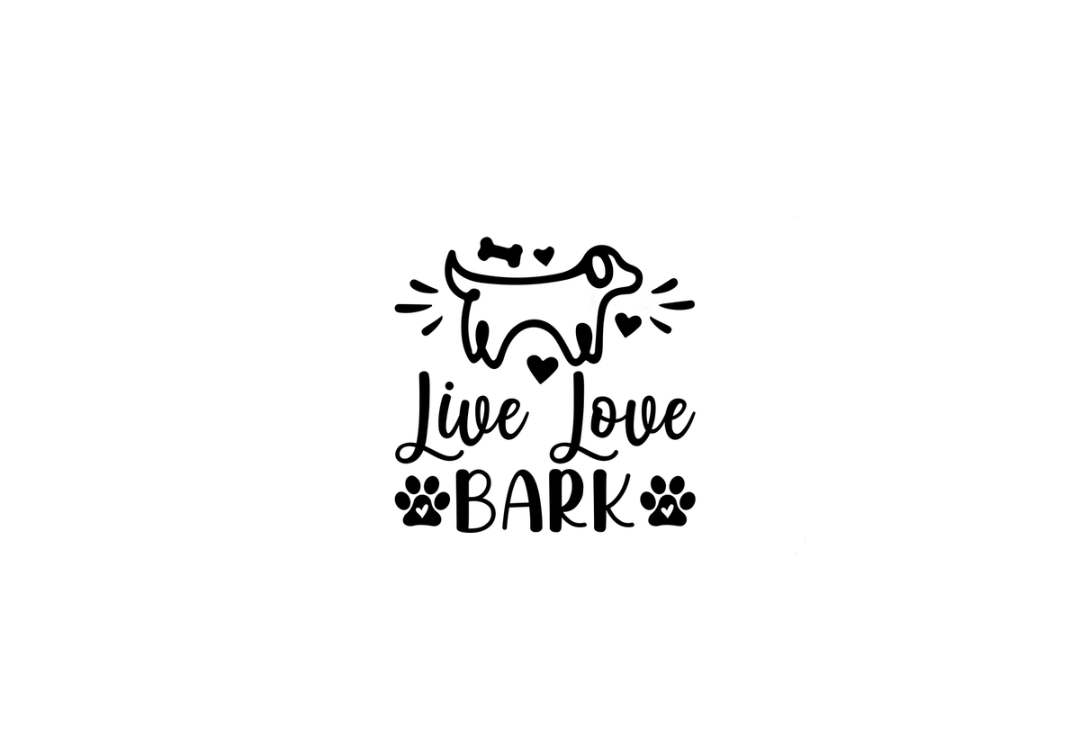 Live Love Bark Throw Pillow | Dog Lover Typography Decorative Pillow | Pet Owner Gift