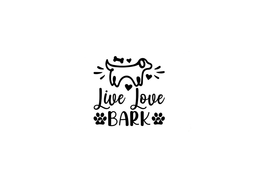 Live Love Bark Throw Pillow | Dog Lover Typography Decorative Pillow | Pet Owner Gift