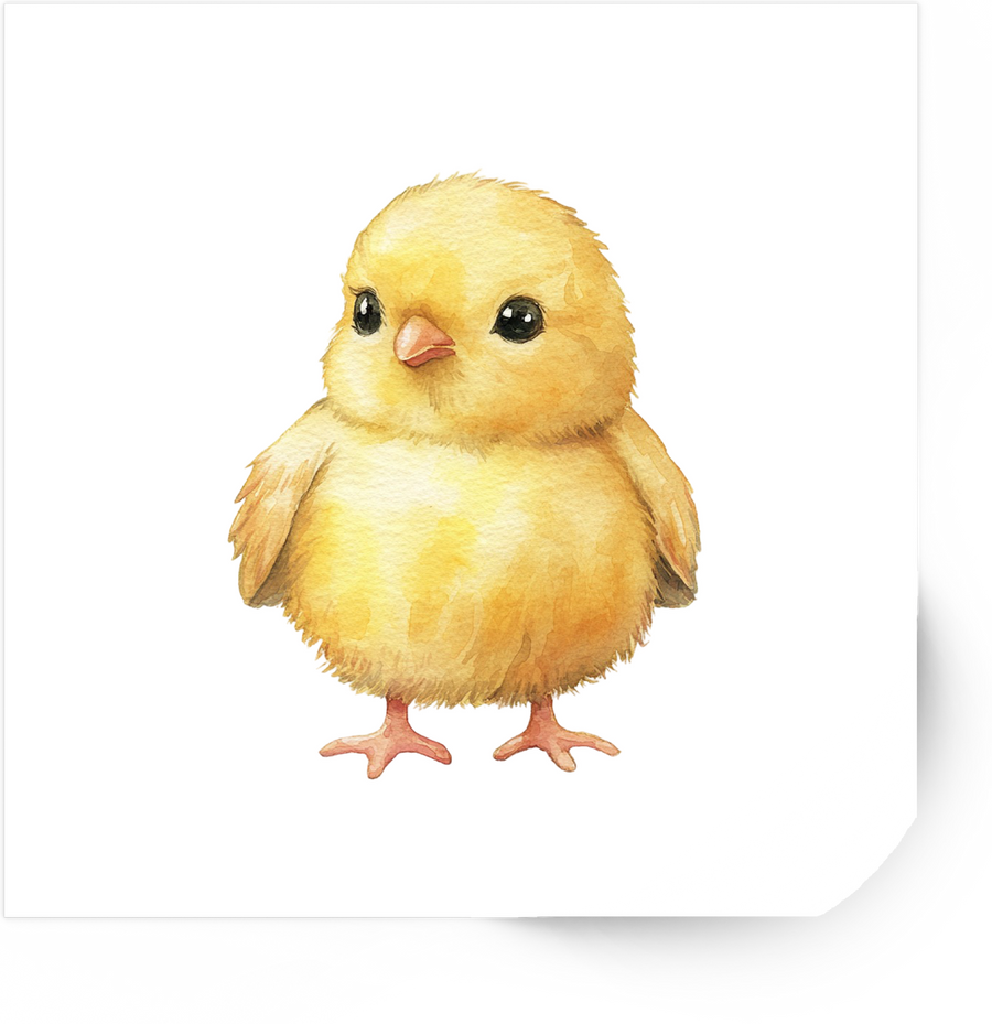 Baby Chick Sticker | Cute Watercolor Yellow Chick Vinyl Decal | Spring Easter Gift