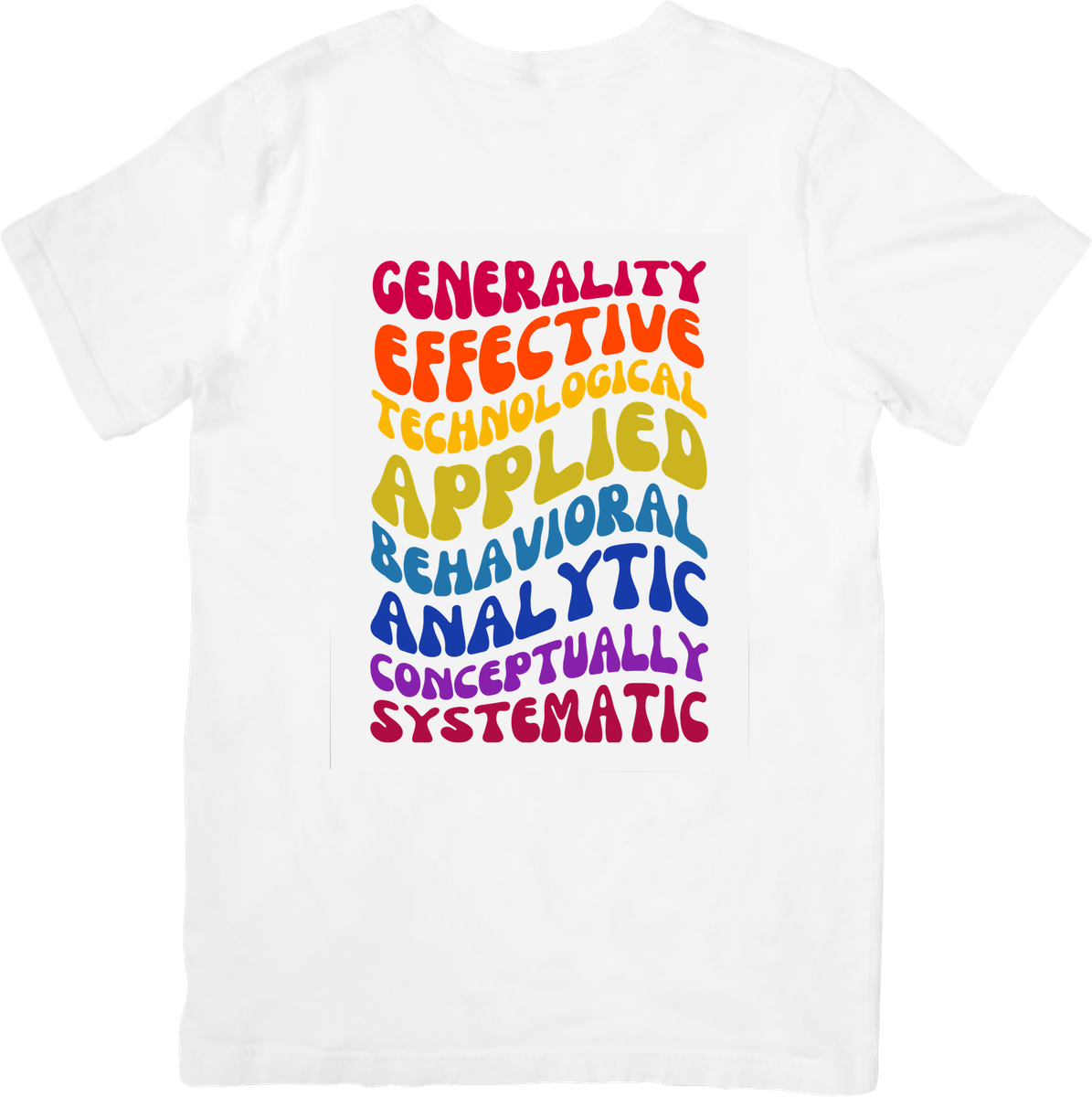 Applied Behavior Analysis T-Shirt | Retro Groovy Wavy Text Graphic Tee | ABA Therapist Gift