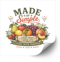Thumbnail for Made Of Simple Fruit Crate Sticker | Vintage Good Fruit Good Life Vinyl Decal | Positive Living Gift