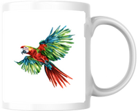Thumbnail for Scarlet Macaw Mug | Watercolor Flying Parrot Coffee Mug | Tropical Bird Lover Gift