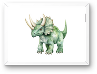 Thumbnail for Watercolor Triceratops Wall Art | Cute Dinosaur Print | Kids Nursery Room Gift