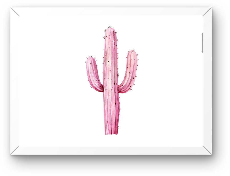 Pink Cactus Wall Art | Watercolor Saguaro Print | Boho Southwest Decor Gift